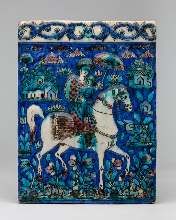 Qajar Tile with Horse and Rider  | MasterArt